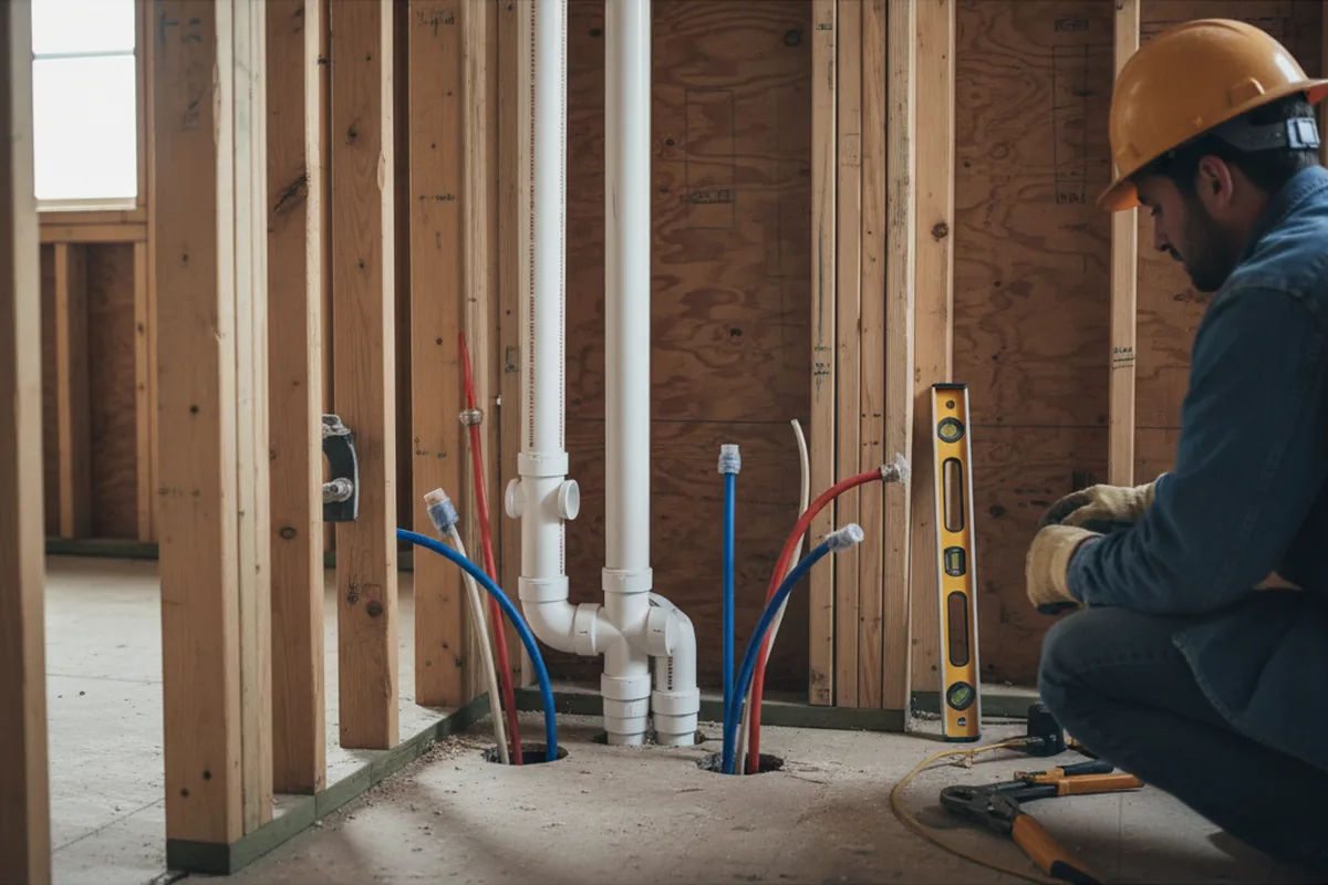 Drain and supply rough-in during Drain Cleaning in Mappsville